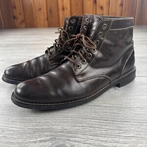 Cole Haan Boots Mens 10 Deep Burgundy Derby Cas Lace Contrast Stitch Dress EUC